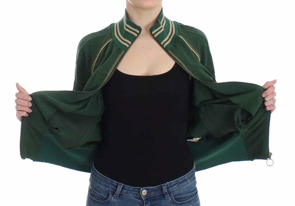 John Galliano Green Mock Zip Cardigan Sweatshirt Sweater Jacket - S