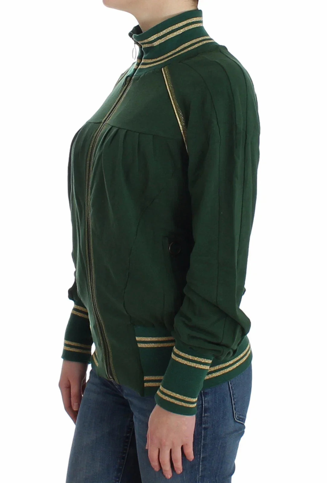John Galliano Green Mock Zip Cardigan Sweatshirt Sweater Jacket - S