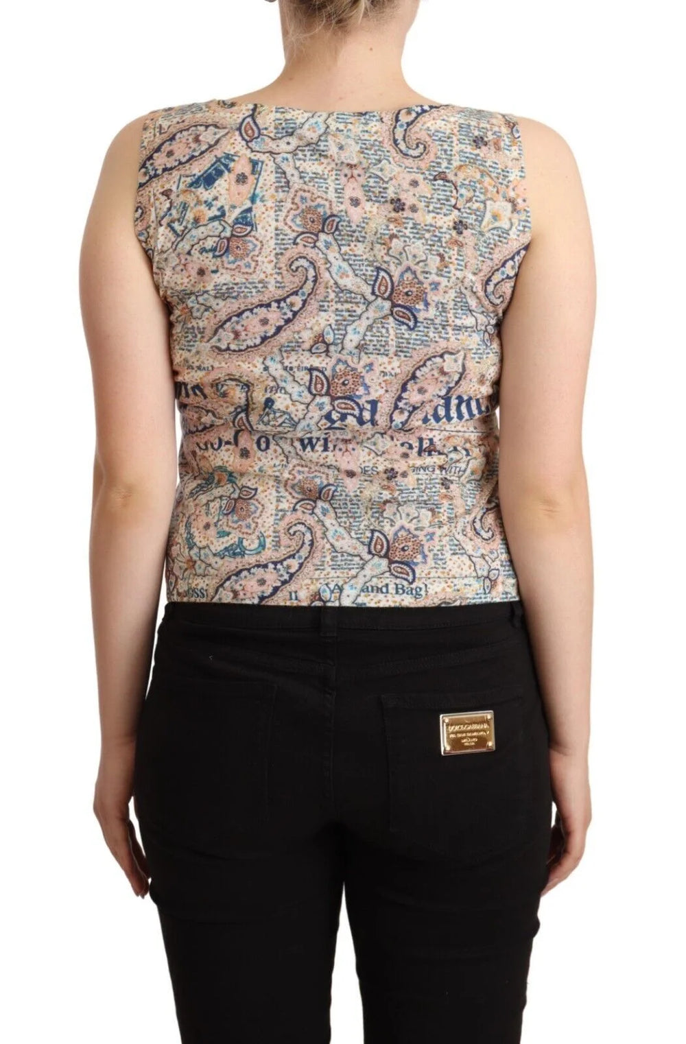 John Galliano Multicolor Cotton Sleeveless V-neck Tank Top - Tank Tops