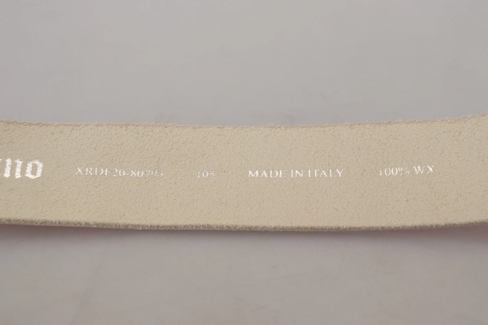 John Galliano Pink Leather Letter Logo Round Buckle Waist Belt - 100 cm / 40 Inches - Belts