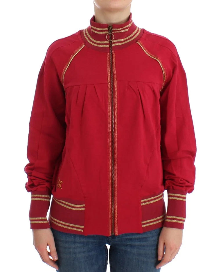 John Galliano Pink Mock Zip Cardigan Sweatshirt Sweater - XXS - Cardigans