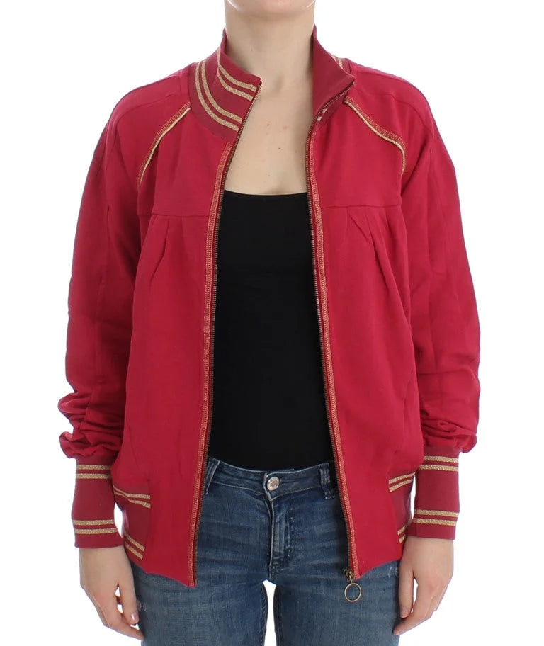 John Galliano Pink Mock Zip Cardigan Sweatshirt Sweater - XXS - Cardigans