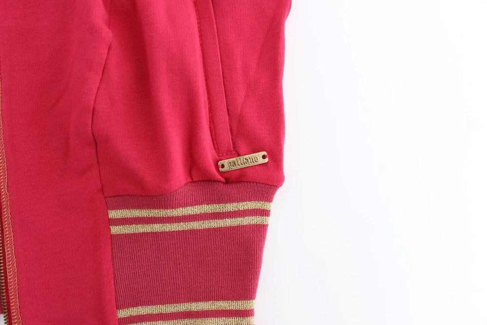 John Galliano Pink Mock Zip Cardigan Sweatshirt Sweater - XXS - Cardigans