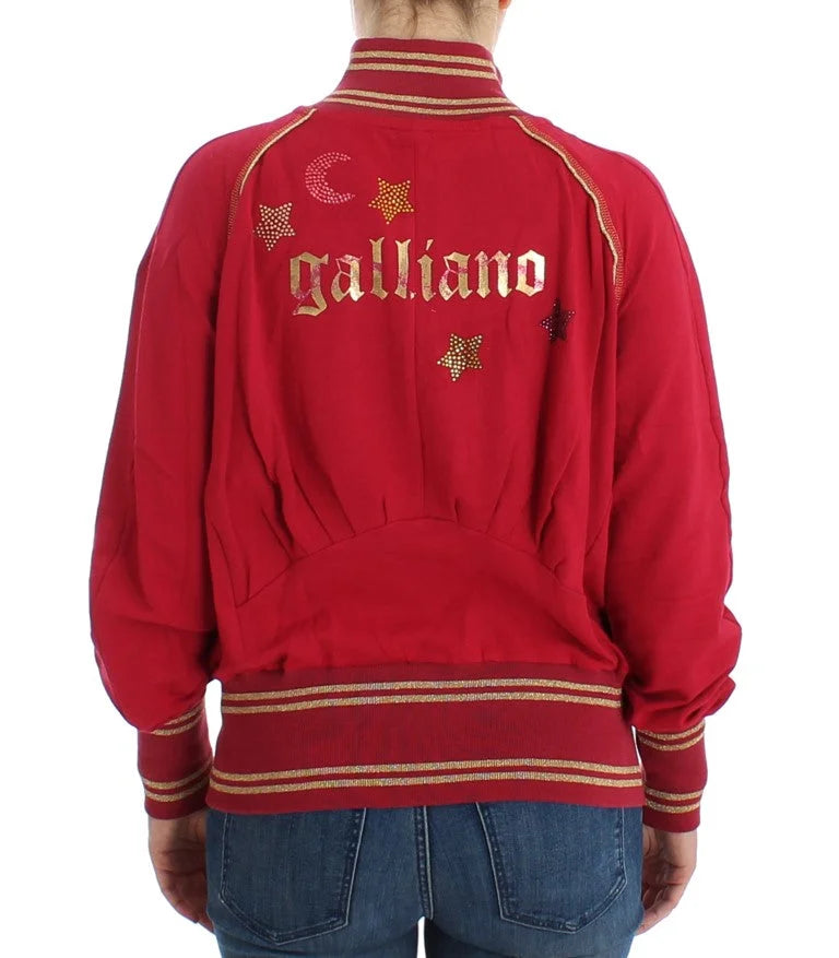 John Galliano Pink Mock Zip Cardigan Sweatshirt Sweater - XXS - Cardigans