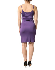 John Galliano Purple Jersey Sheath Coctail Bodycon Pencil Dress - IT38|XS
