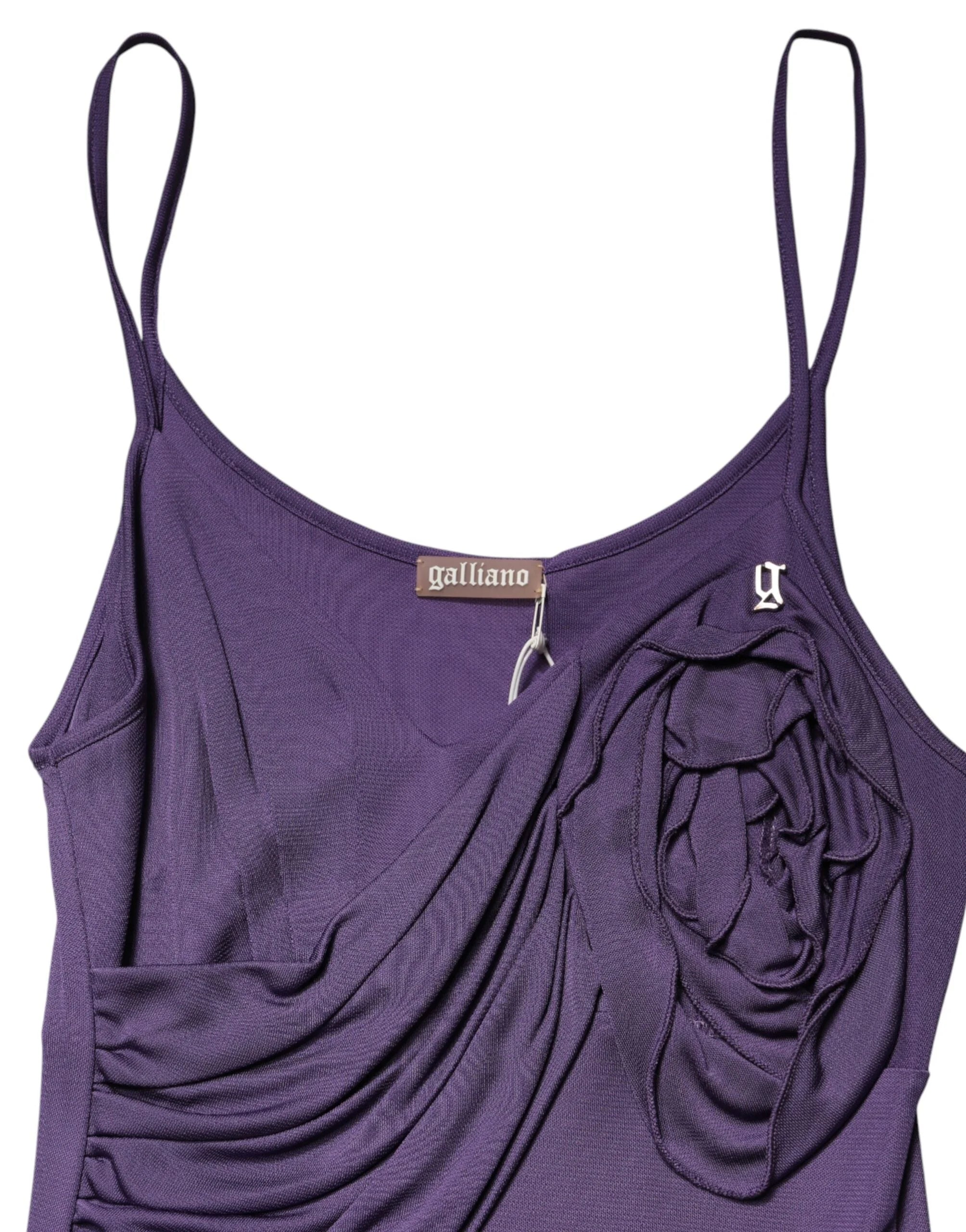 John Galliano Purple Jersey Sheath Coctail Bodycon Pencil Dress - IT38|XS