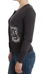 John Galliano Purple Wool Sequined Cardigan Knit Sweater - Cardigans