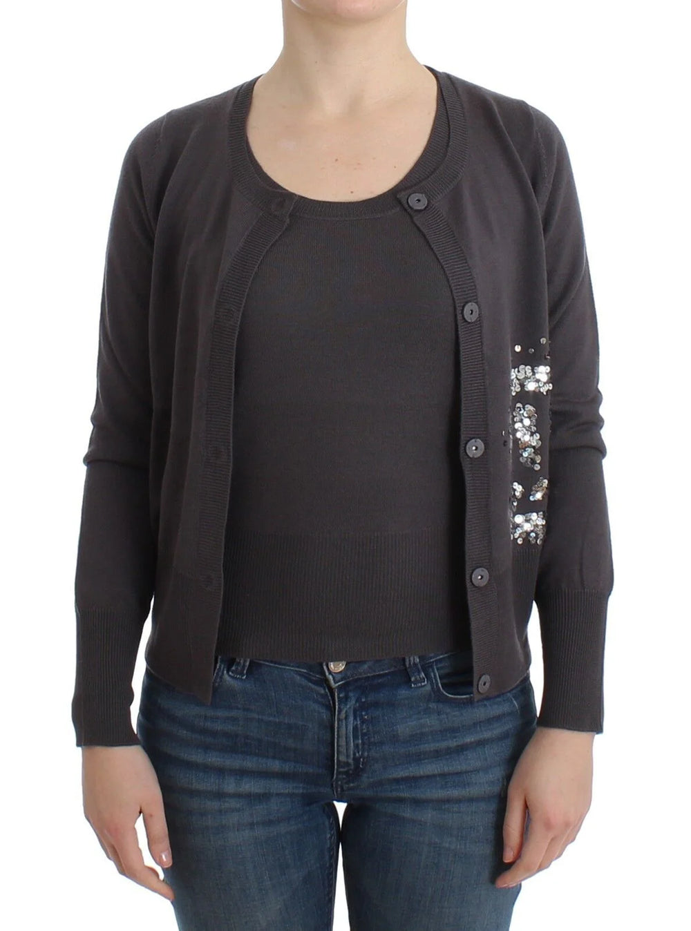 John Galliano Purple Wool Sequined Cardigan Knit Sweater - Cardigans