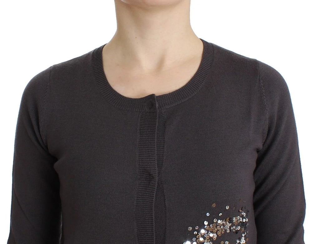 John Galliano Purple Wool Sequined Cardigan Knit Sweater - Cardigans