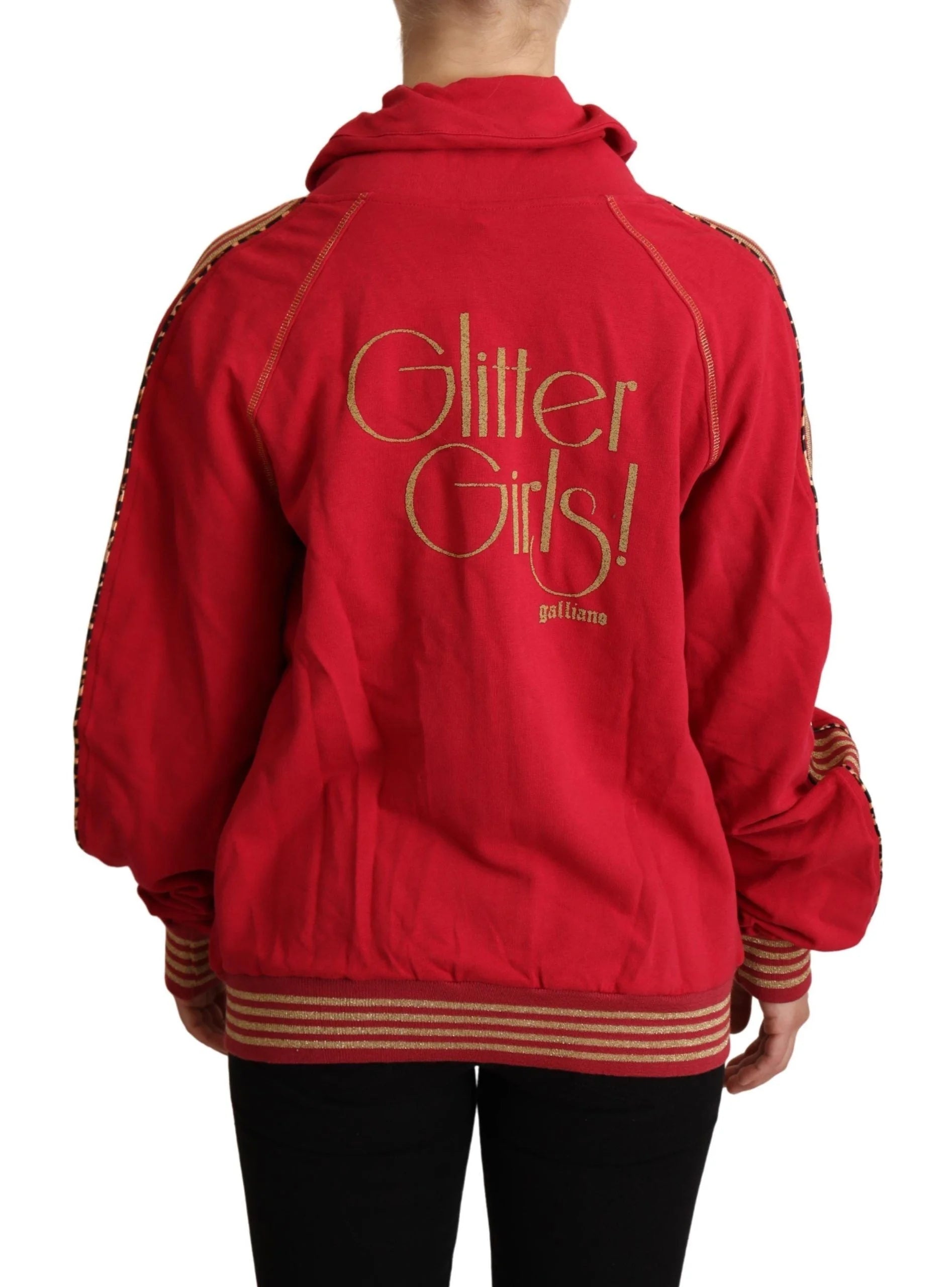 John Galliano Red Full Zip Jacket Sweatshirt Hooded Sweater - IT40|S - Hoodies