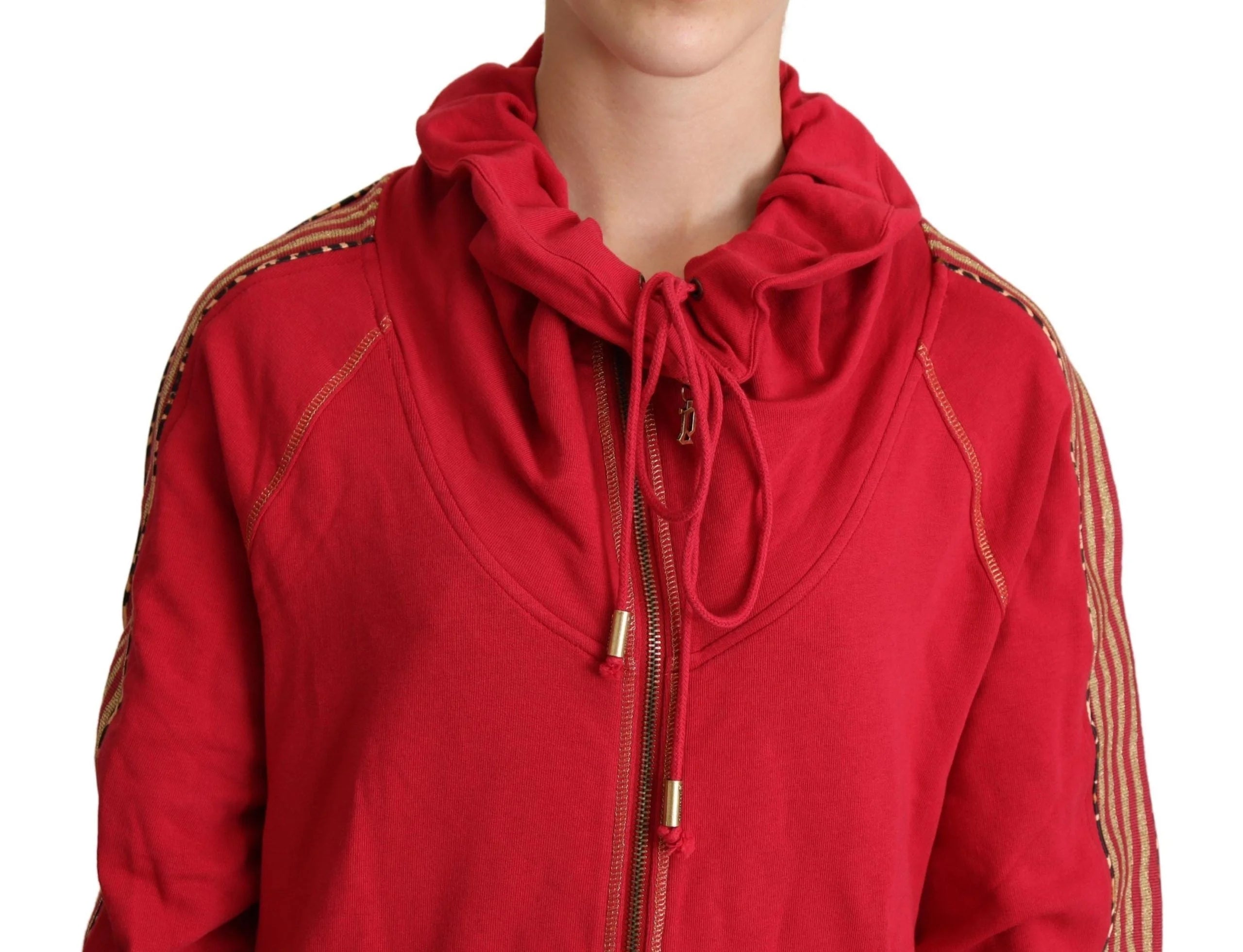 John Galliano Red Full Zip Jacket Sweatshirt Hooded Sweater - IT40|S - Hoodies
