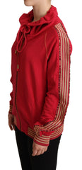John Galliano Red Full Zip Jacket Sweatshirt Hooded Sweater - IT40|S - Hoodies
