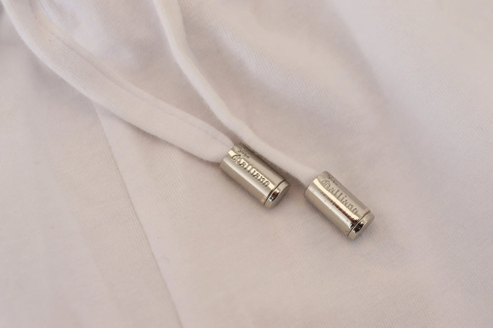 John Galliano White Cotton Logo Loose Men Pants - Trousers