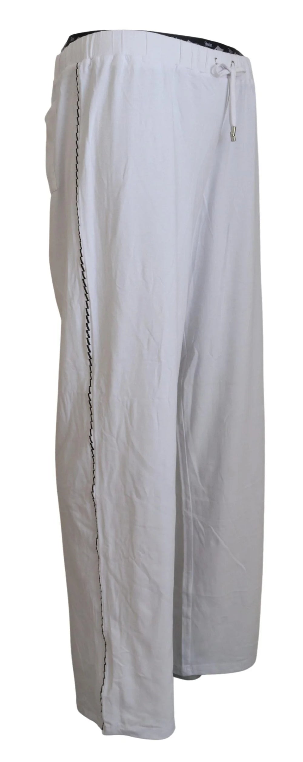 John Galliano White Cotton Logo Loose Men Pants - Trousers