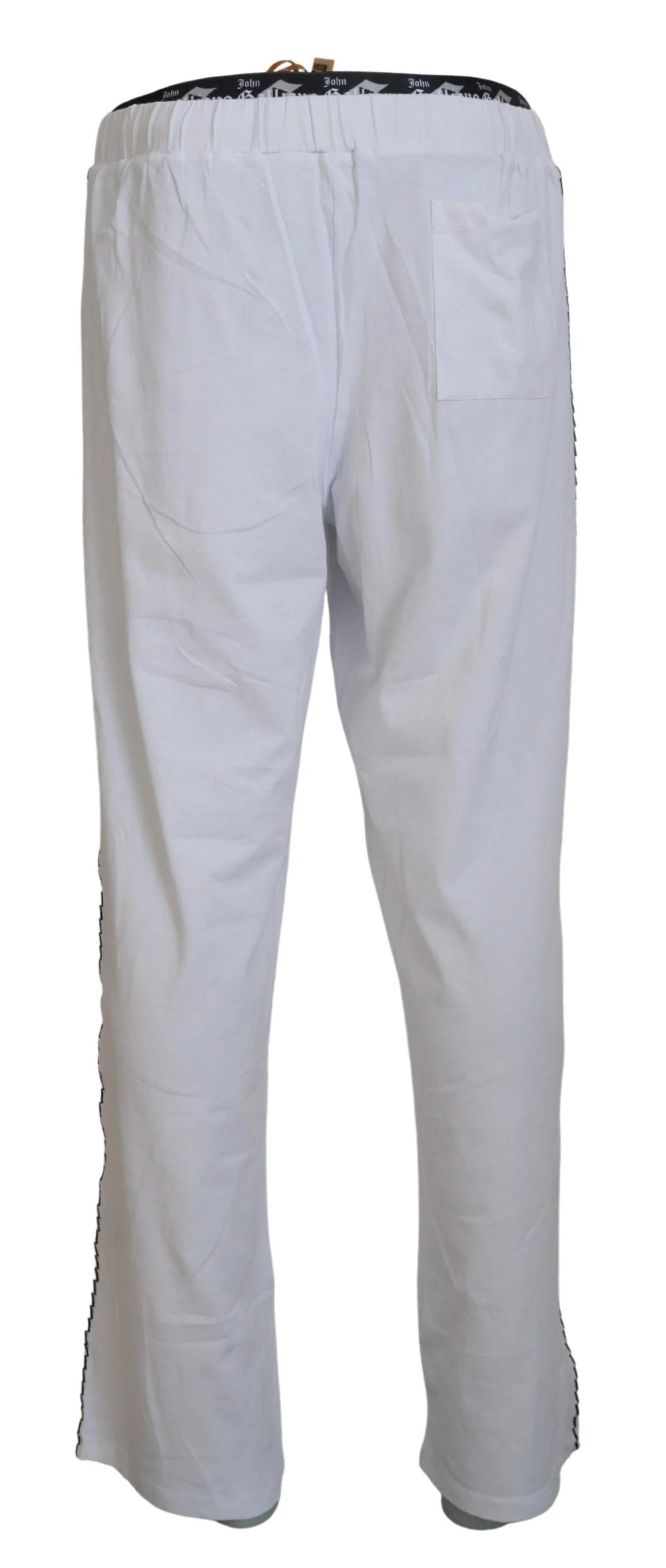 John Galliano White Cotton Logo Loose Men Pants - Trousers