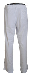 John Galliano White Cotton Logo Loose Men Pants - Trousers