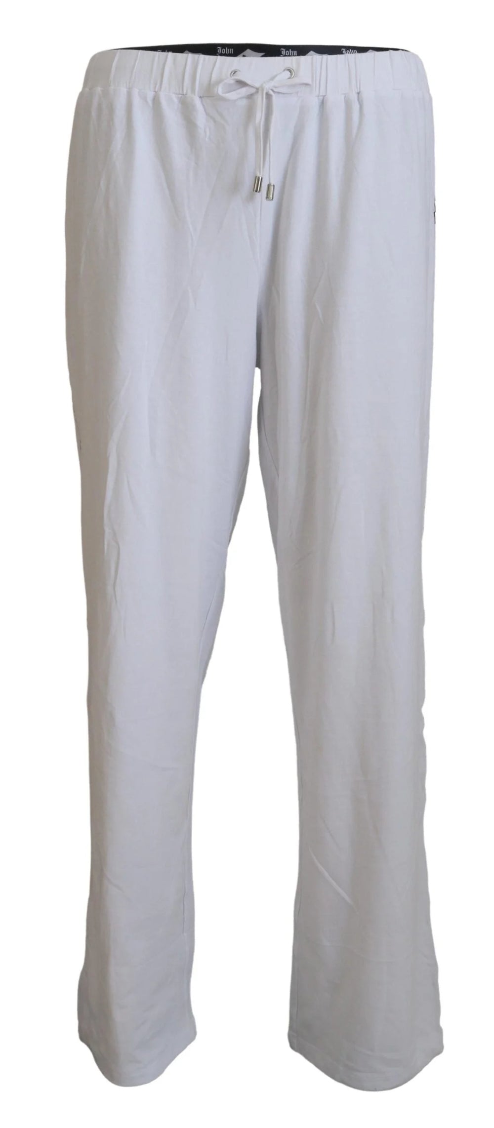 John Galliano White Cotton Logo Loose Men Pants - Trousers