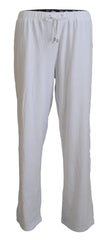 John Galliano White Cotton Logo Loose Men Pants - Trousers