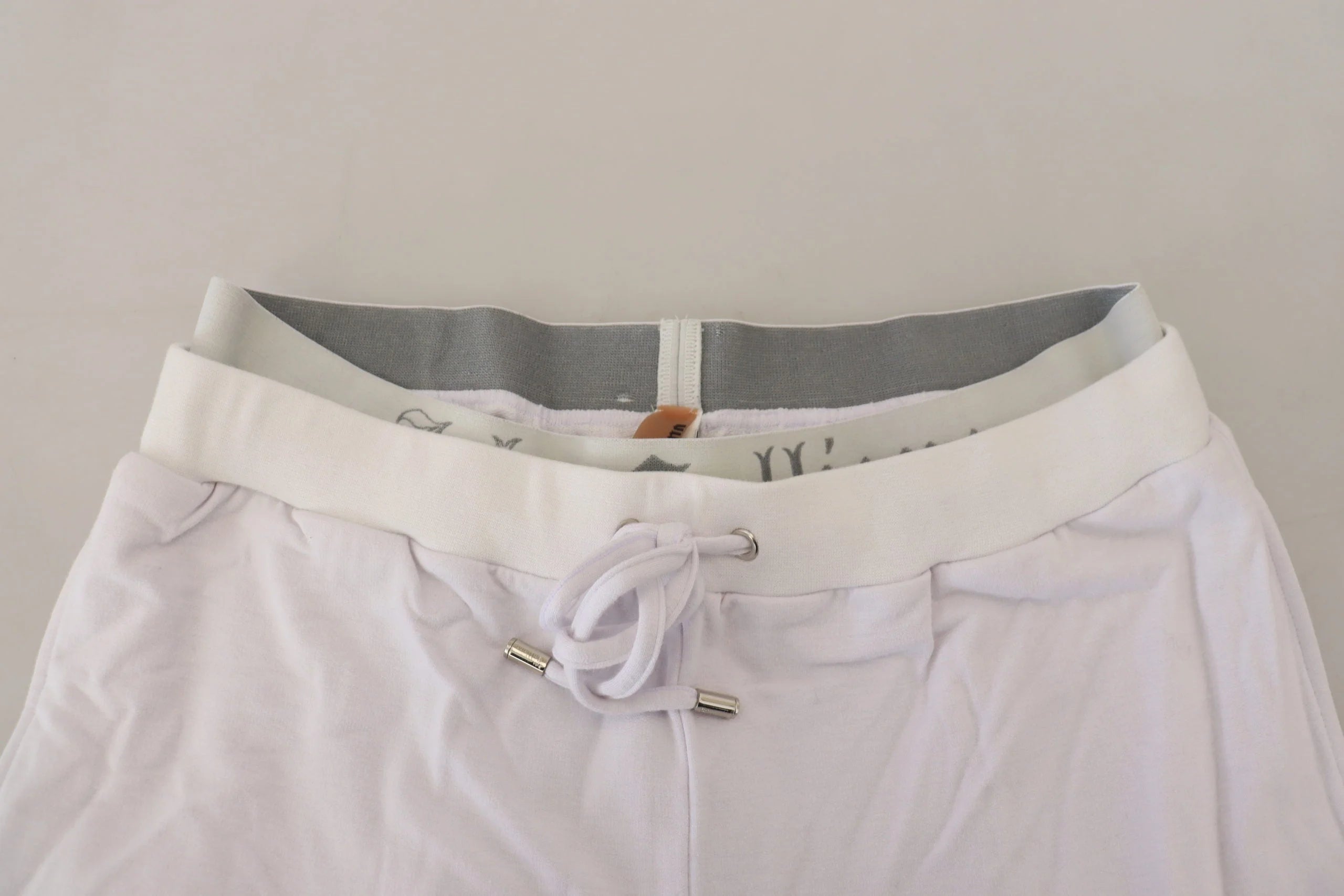 John Galliano White Cotton Logo Mens Jogger Pants - IT46 | S - Joggers