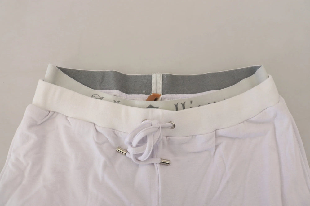 John Galliano White Cotton Logo Mens Jogger Pants - IT46 | S - Joggers