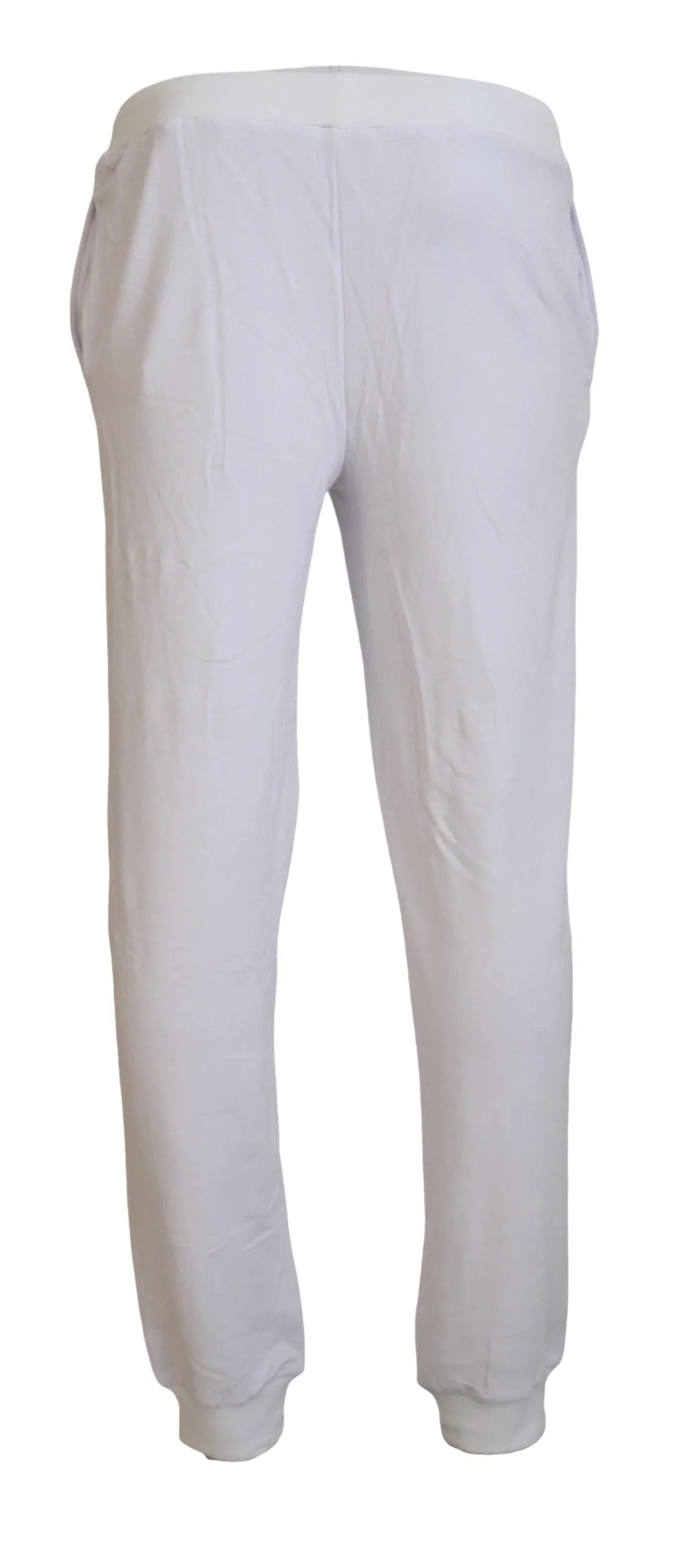 John Galliano White Cotton Logo Mens Jogger Pants - IT46 | S - Joggers