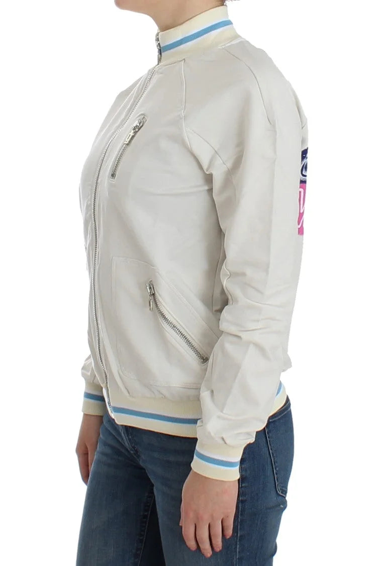 John Galliano White Mock Zip Cardigan Sweatshirt Sweater - Cardigans