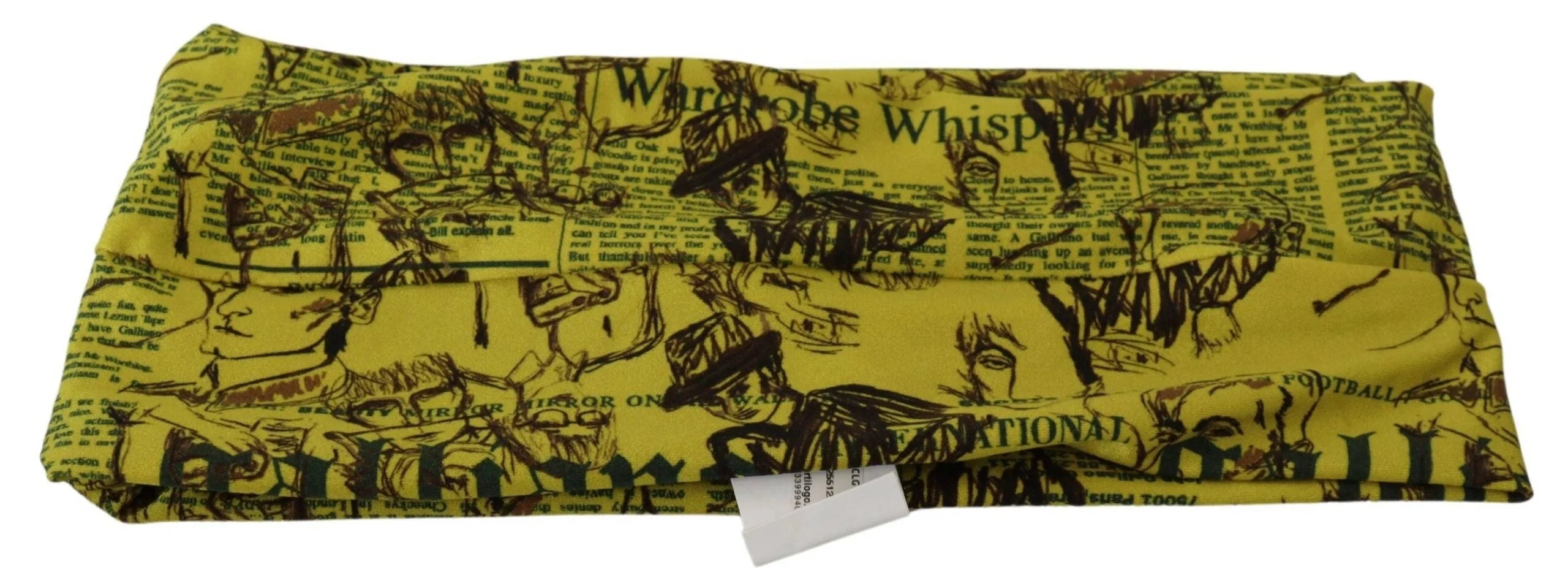 John Galliano Yellow Newspaper Print Cropped Blouse - Tank Tops