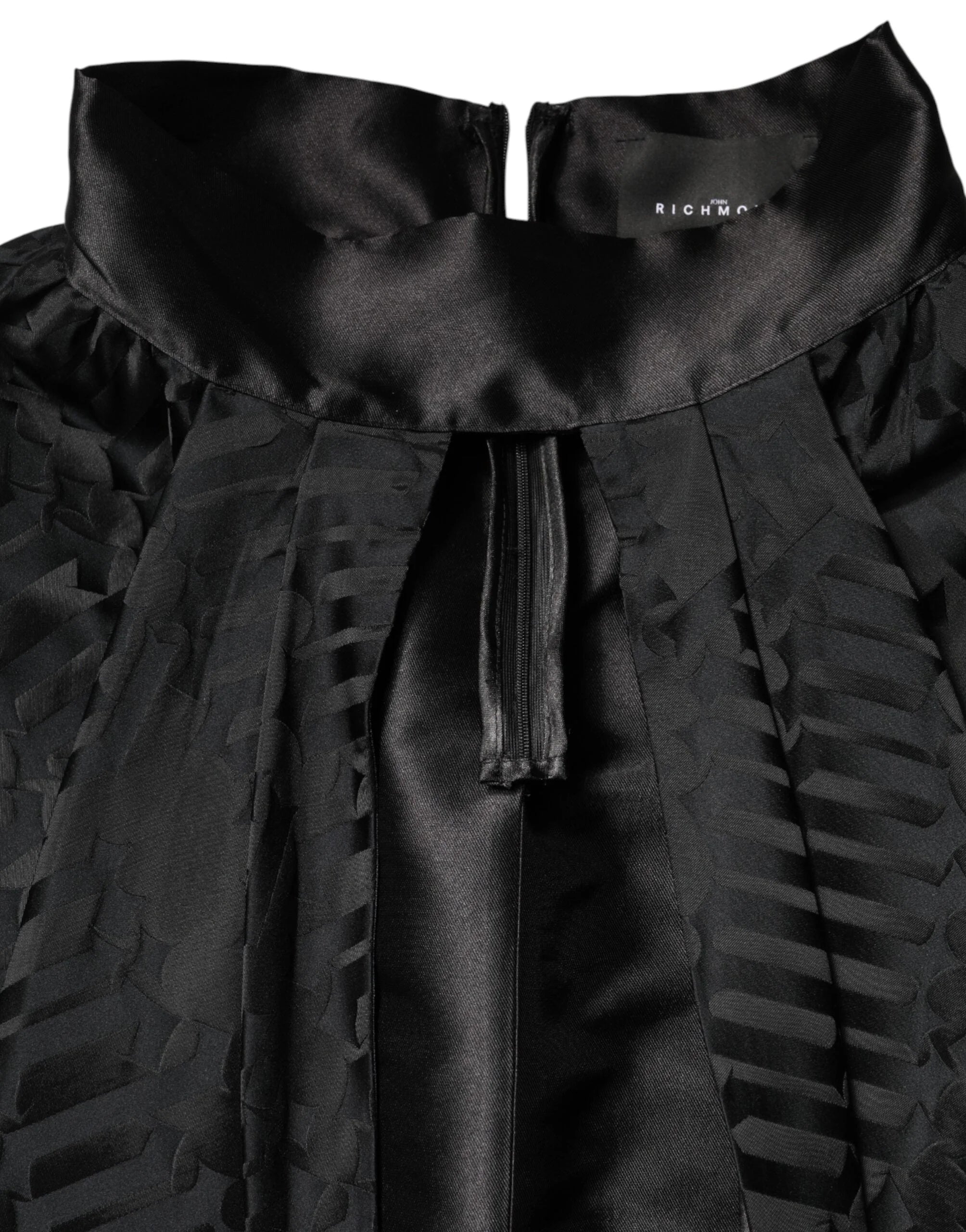 John Richmond Black Jacquard Deep V-neck Sleeveless 2 Pc Dress - IT40|S