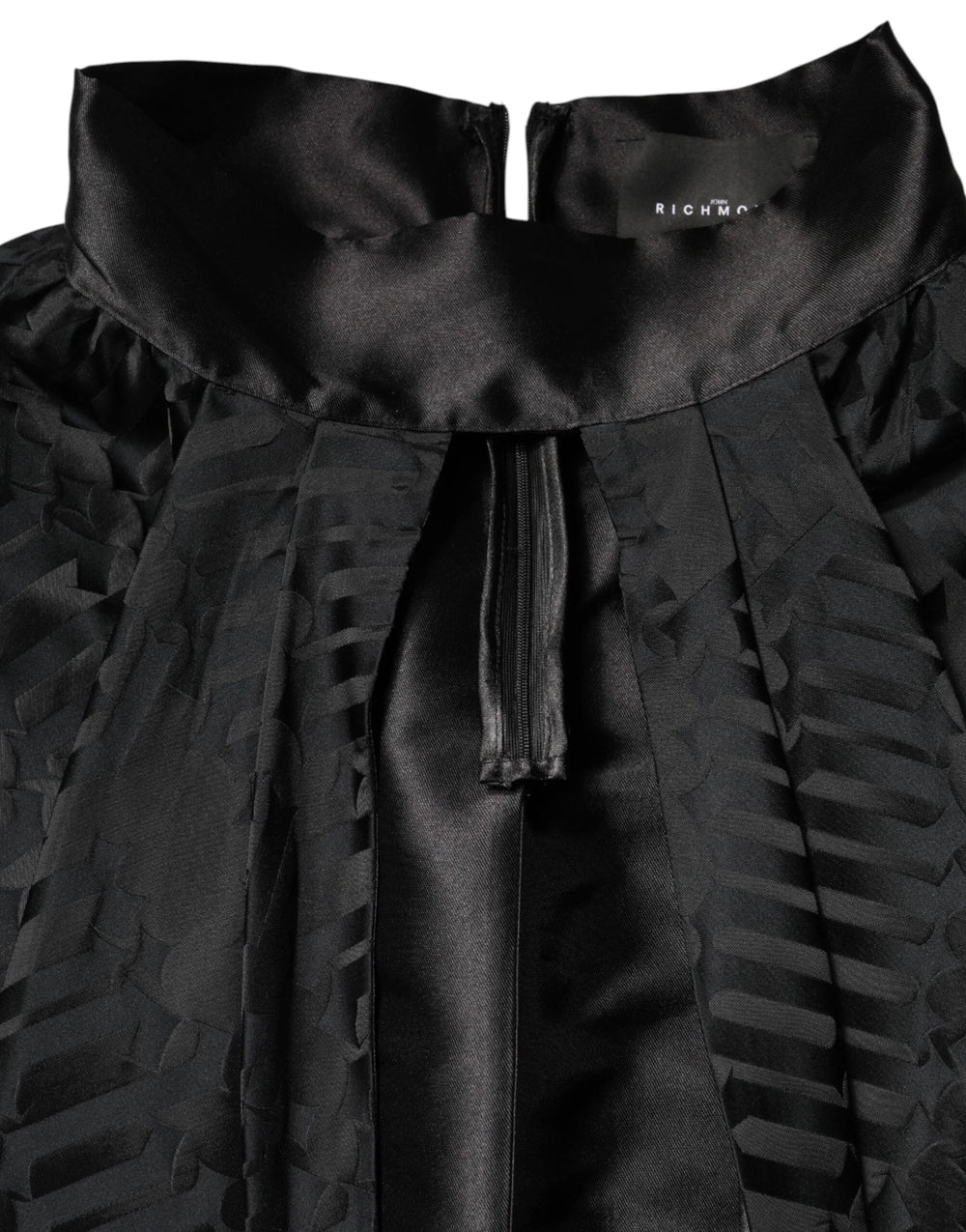 John Richmond Black Jacquard Deep V-neck Sleeveless 2 Pc Dress - IT40|S