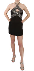John Richmond Black Sequined Stretch Mini Shift Dress - IT38|XS - Dresses