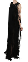 John Richmond Black Silk Beaded Sequined Sheer Dress - IT42|M - Dresses