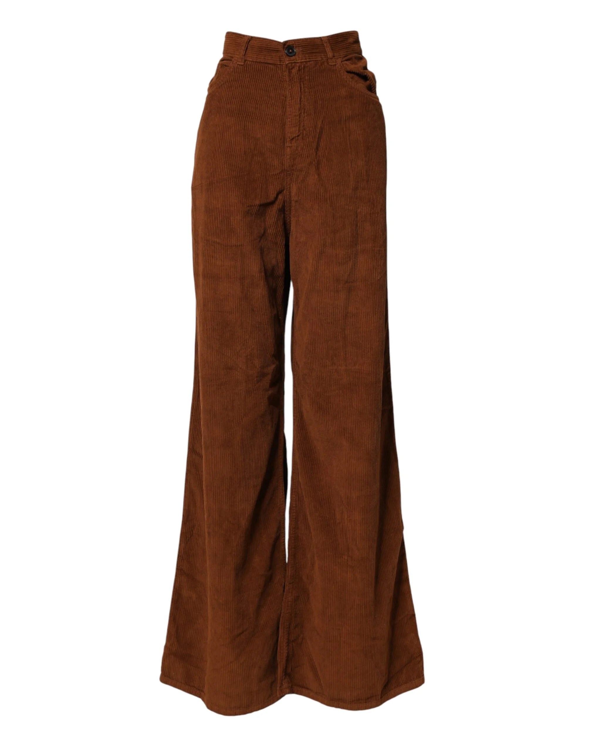 Jucca Brown Wide Leg High Waist Corduroy Denim Trouser Jeans - W27