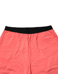 Jucca Neon Pink High Waist Straight Wide Leg Trouser Pants - IT40|S