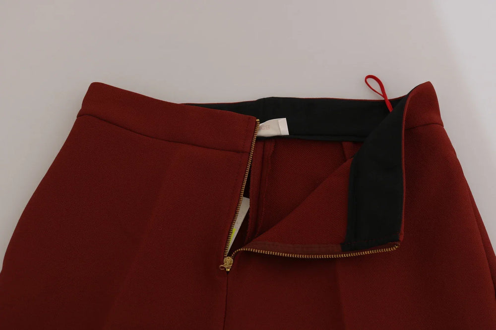 Jucca Red High Waist Cropped Flared Dress Formal Trouser Pants - IT44 | L - Trousers