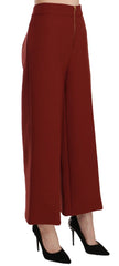 Jucca Red High Waist Cropped Flared Dress Formal Trouser Pants - IT44 | L - Trousers