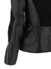 Junya Watanabe Black Artificial Leather Biker Jacket - L