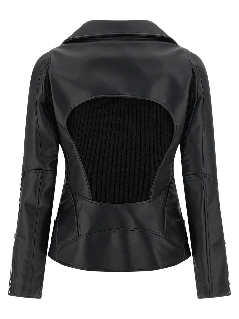 Junya Watanabe Black Artificial Leather Biker Jacket - L