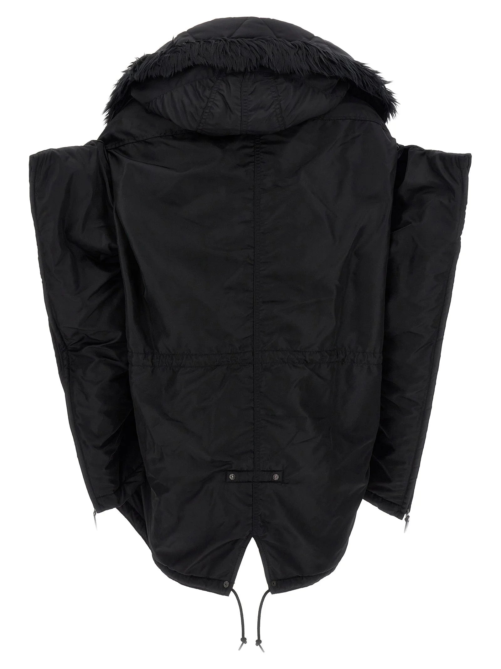 Junya Watanabe Black Nylon Full-Length Jacket - S