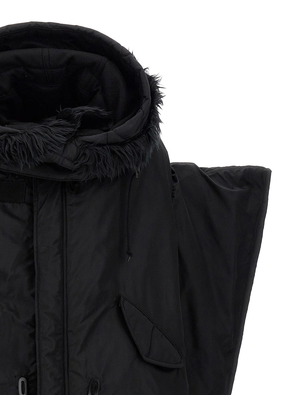 Junya Watanabe Black Nylon Full-Length Jacket - S