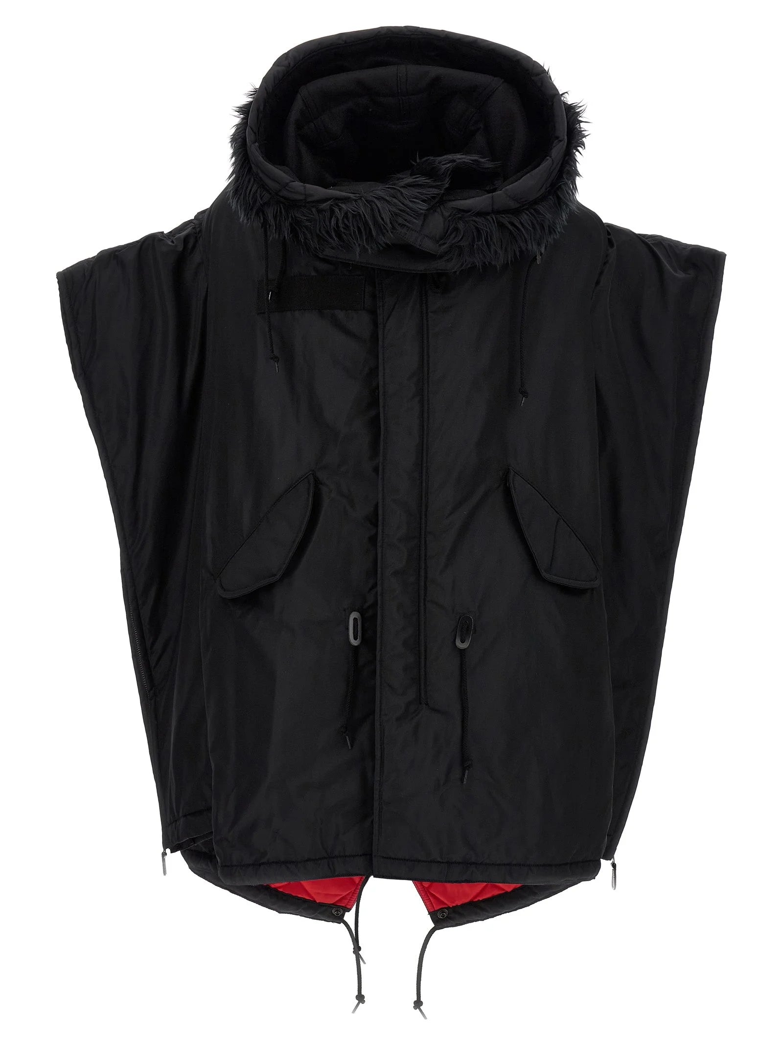 Junya Watanabe Black Nylon Full-Length Jacket - S