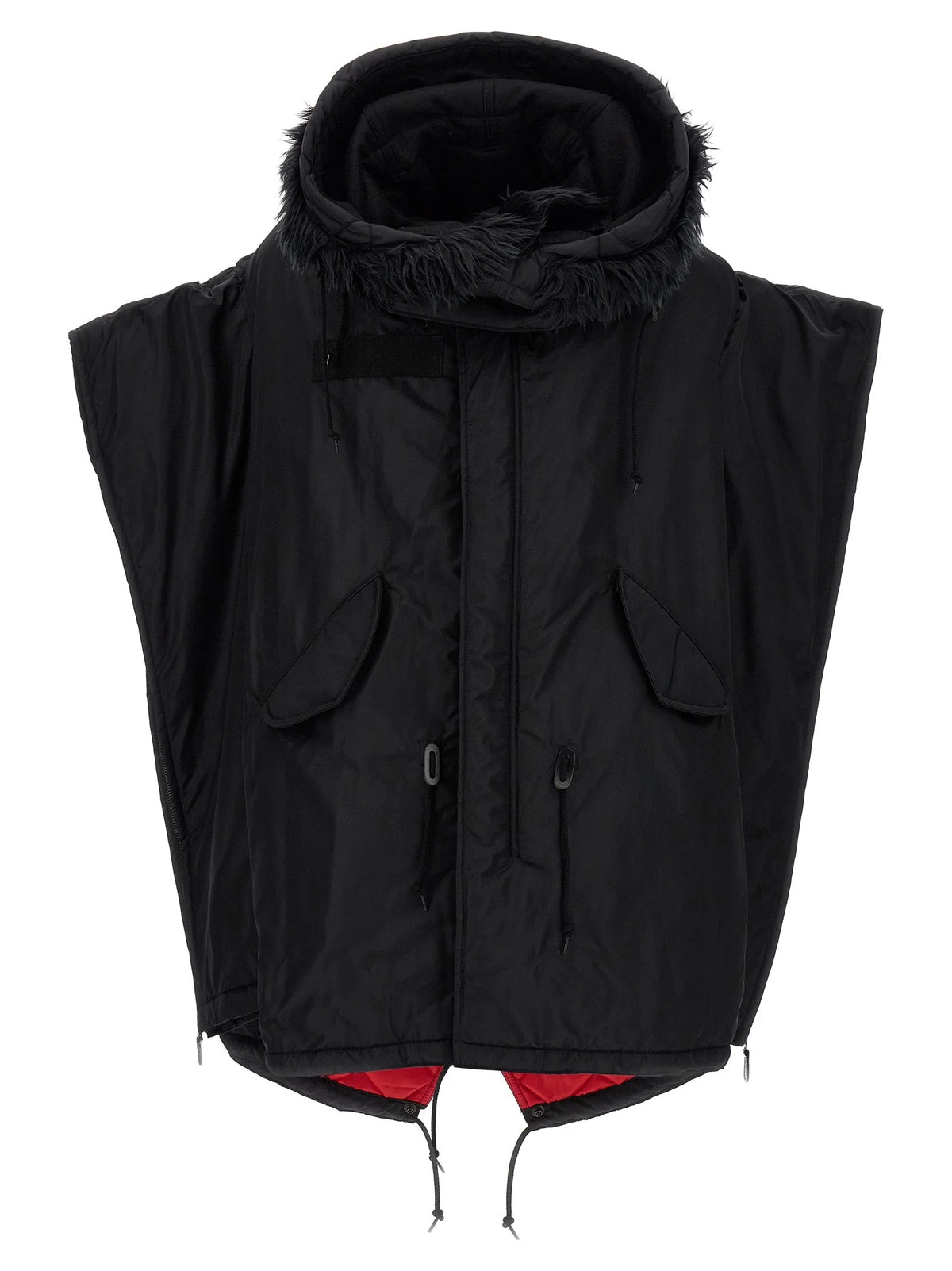 Junya Watanabe Black Nylon Full-Length Jacket - S