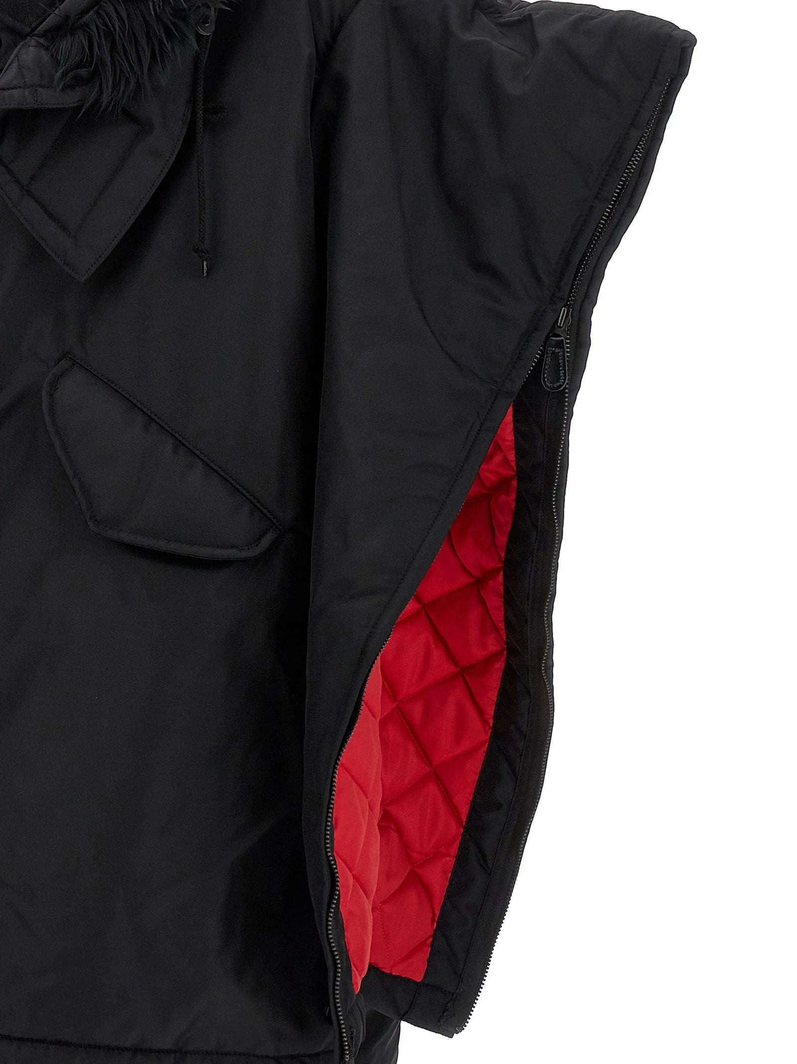 Junya Watanabe Black Nylon Full-Length Jacket - S