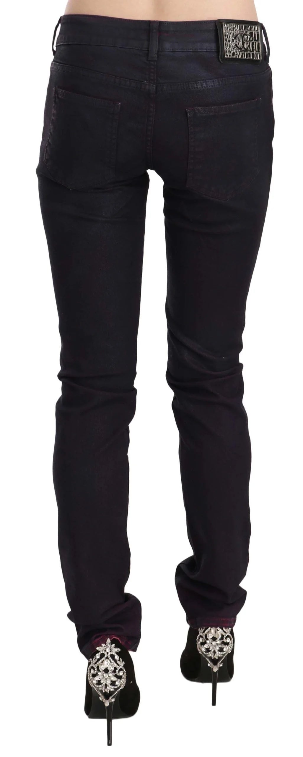 Just Cavalli Black Cotton Low Waist Skinny Denim Pants - W26 - Jeans