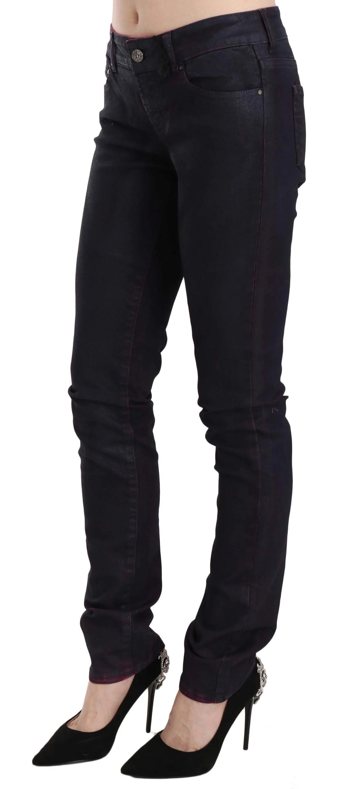 Just Cavalli Black Cotton Low Waist Skinny Denim Pants - W26 - Jeans