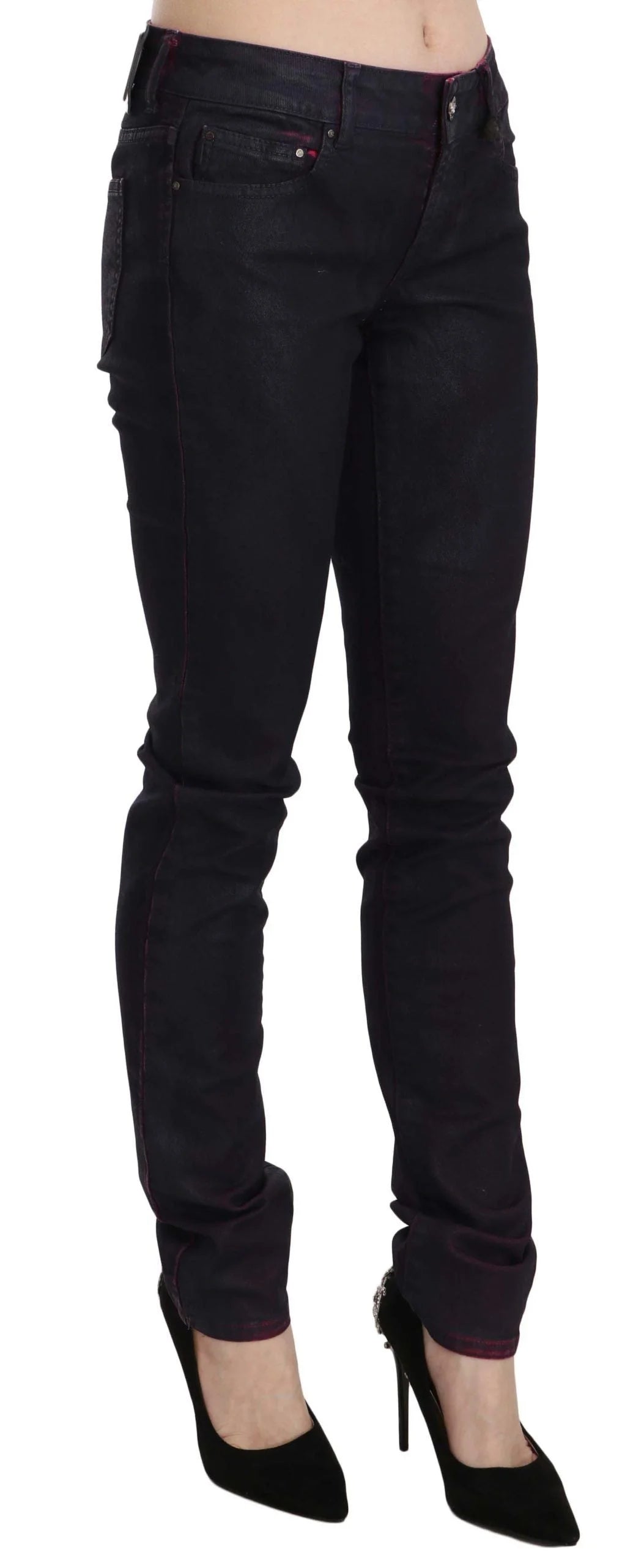 Just Cavalli Black Cotton Low Waist Skinny Denim Pants - W26 - Jeans