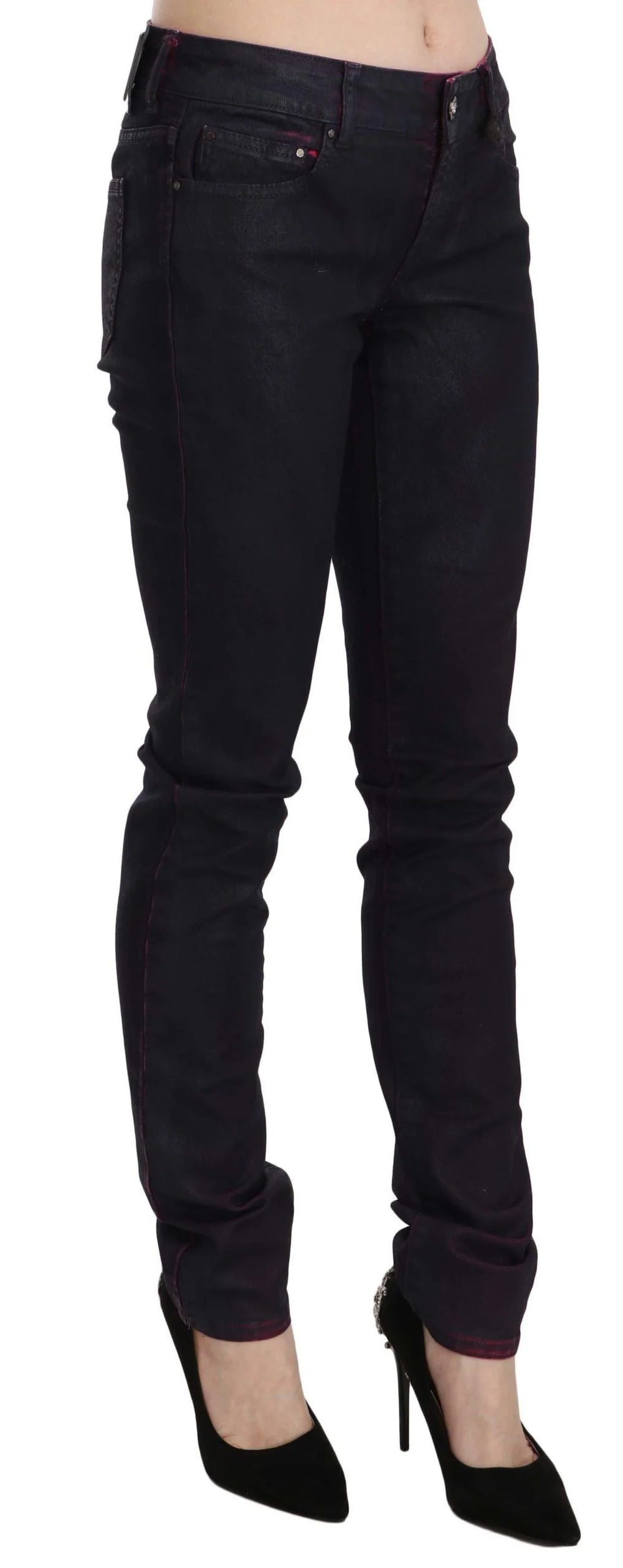 Just Cavalli Black Cotton Low Waist Skinny Denim Pants - W26 - Jeans