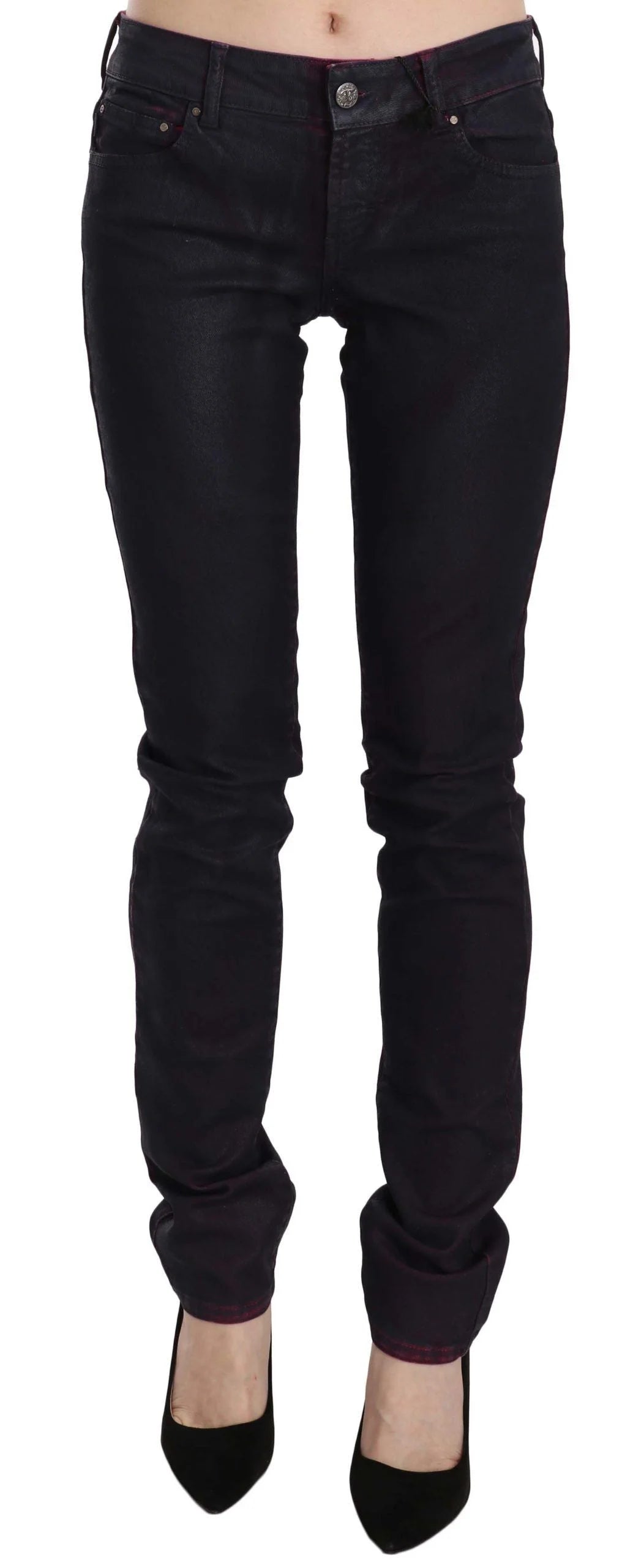 Just Cavalli Black Cotton Low Waist Skinny Denim Pants - W26 - Jeans