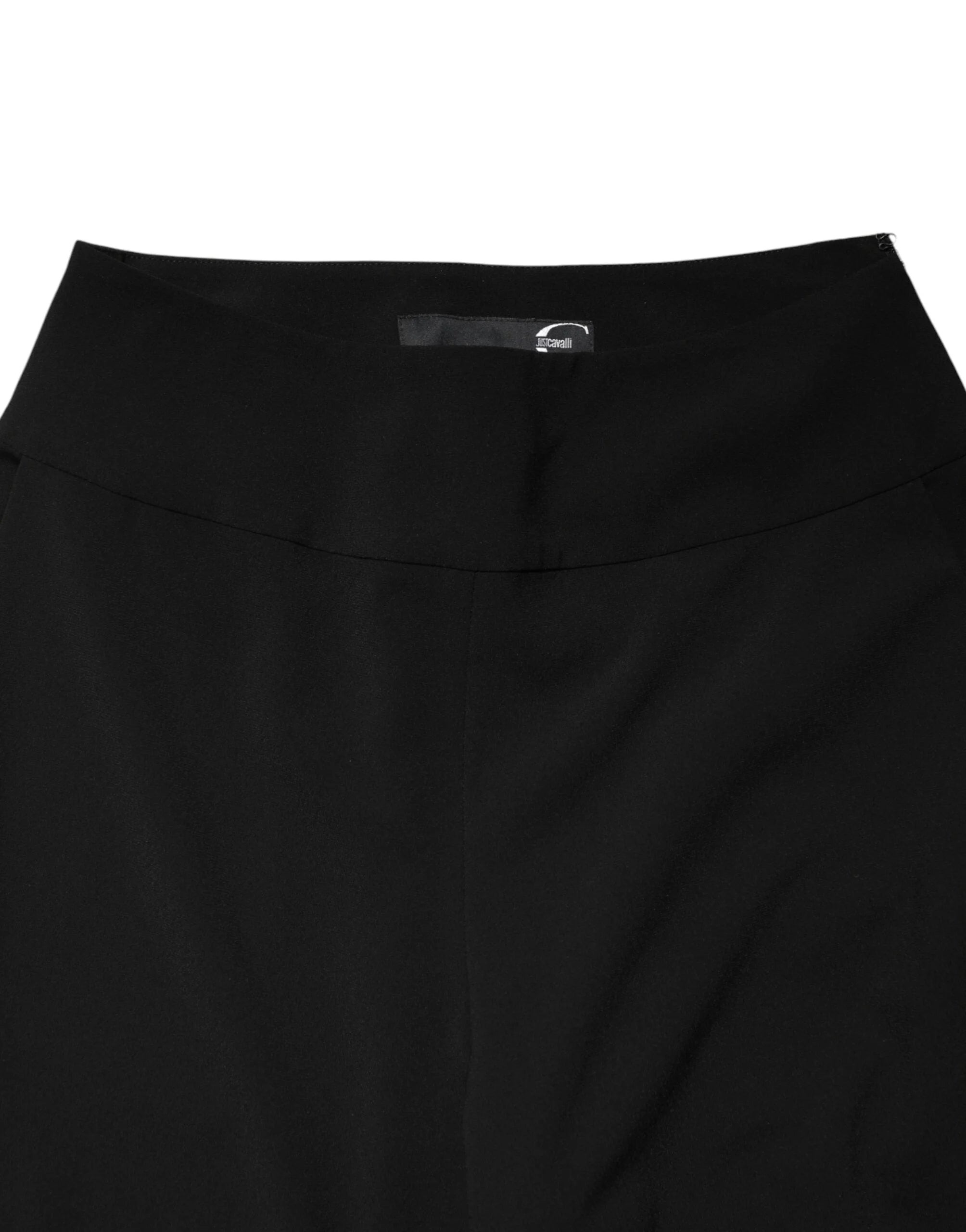Just Cavalli Black High Waist Straight Trouser Formal Pants - W26