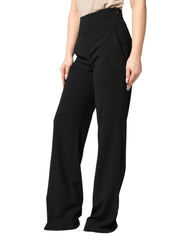 Just Cavalli Black High Waist Straight Trouser Formal Pants - W26