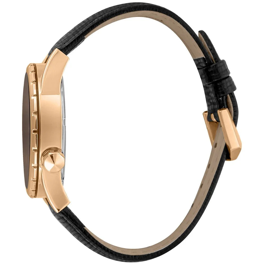 Just Cavalli Black Leather Dress Watch